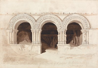 Arches in the West Side of the Cloister of Saint Georges de Bocherville, near Rouen, Normandy by John Sell Cotman